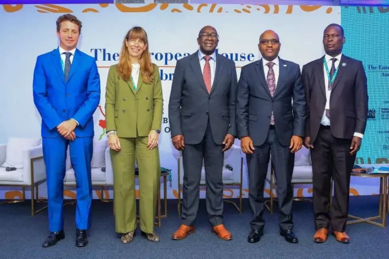 Umberto Tavolato, Heike Harmgart, Nhlanhla Nene, Paul Russo, and Peter Odhengo during the 3rd Climate Change Global Business Summit on Africa